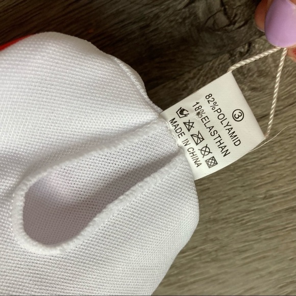 BNWT Zaful red/white striped thong bikini size L - Picture 7 of 7